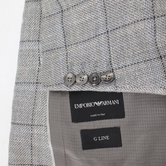 Emporio armani Sport Coat Men 50 G Line Single Breasted Two Button Plaid Viscose